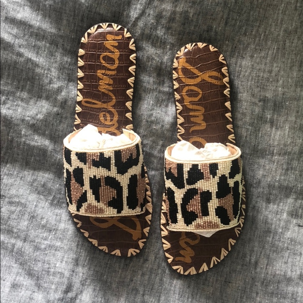 Brand New Sam Edelman Gunner Leopard Slides Sandal